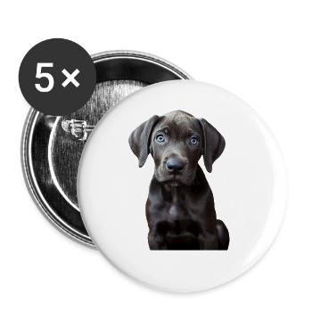 Deutsche Dogge - Buttons groß 56 mm (5er Pack) - Weiß - Vorne