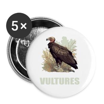 Vulture Geier - Buttons groß 56 mm (5er Pack) - Weiß - Vorne