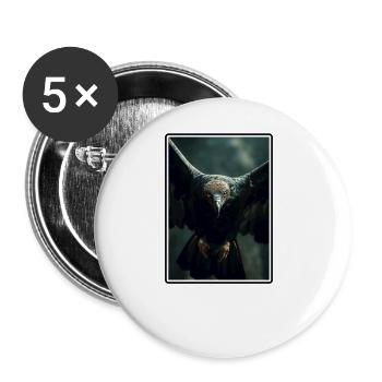 Vulture Geier - Buttons groß 56 mm (5er Pack) - Weiß - Vorne