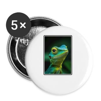 Lézards Lézard - Lot de 5 grands badges (56 mm) - blanc - Devant