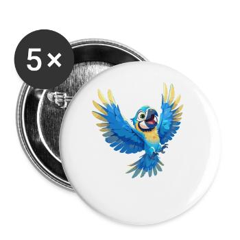 Macaw's Era - Buttons large 2.2''/56 mm (5-pack) - white - Front