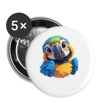 Macaw's Era - Buttons large 2.2''/56 mm (5-pack) - white - Front