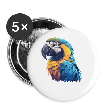 Macaw's Era - Buttons large 2.2''/56 mm (5-pack) - white - Front