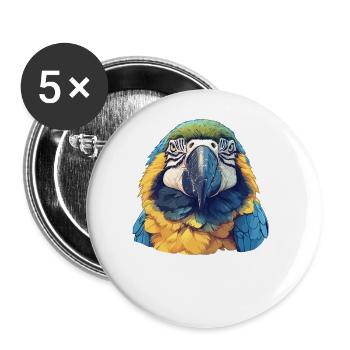 Macaw's Era - Buttons large 2.2''/56 mm (5-pack) - white - Front