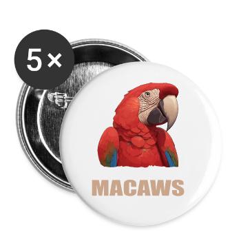 Macaw's Era - Buttons large 2.2''/56 mm (5-pack) - white - Front