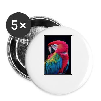Macaw's Era - Buttons large 2.2''/56 mm (5-pack) - white - Front
