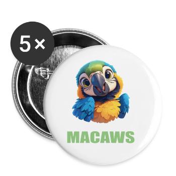 Macaw's Era - Buttons large 2.2''/56 mm (5-pack) - white - Front