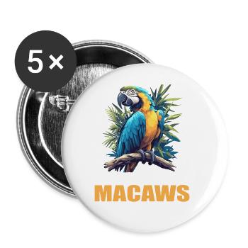 Macaw's Era - Buttons large 2.2''/56 mm (5-pack) - white - Front
