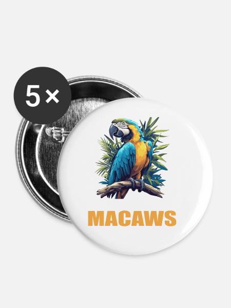 Aras Ara - Buttons groß 56 mm (5er Pack) - Weiß