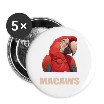 Macaw's Era - Buttons large 2.2''/56 mm (5-pack) - white - Front
