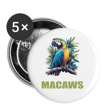 Macaw's Era - Buttons large 2.2''/56 mm (5-pack) - white - Front