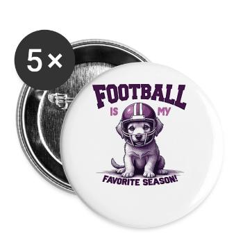 Football & Dog Football American Football - Buttons large 2.2''/56 mm (5-pack) - white - Front