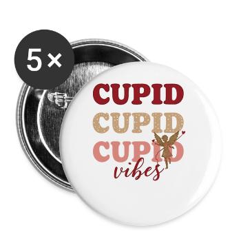 Romantisches Valentinstag Liebe & Valentinstag - Buttons groß 56 mm (5er Pack) - Weiß - Vorne