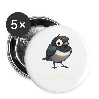 Elstern Elster - Buttons groß 56 mm (5er Pack) - Weiß - Vorne