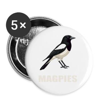 Elstern Elster - Buttons groß 56 mm (5er Pack) - Weiß - Vorne