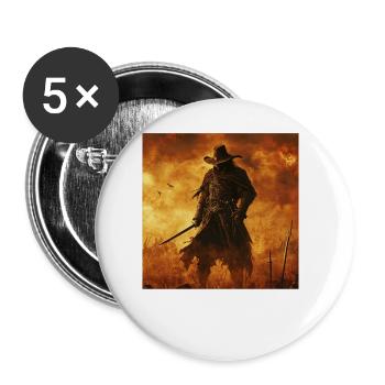 Cowboy - Buttons groß 56 mm (5er Pack) - Weiß - Vorne