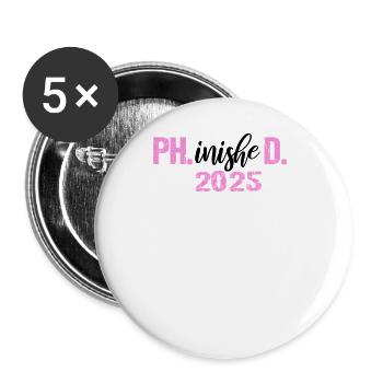 Doctor 2025 Degree Philistine Dissertation PhD - Buttons large 2.2''/56 mm (5-pack) - white - Front