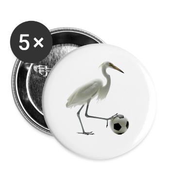 Reiher Vogel - Buttons groß 56 mm (5er Pack) - Weiß - Vorne