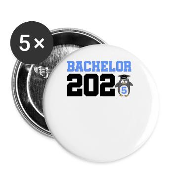 Bachelor 2025 Graduation Graduation - Buttons large 2.2''/56 mm (5-pack) - white - Front
