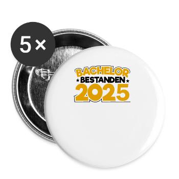 Bachelor 2025 Graduation Graduation - Buttons large 2.2''/56 mm (5-pack) - white - Front
