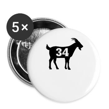 Ziege 34 G.O.A.T. Nummer vierunddreißig Ziege - Buttons groß 56 mm (5er Pack) - Weiß - Vorne