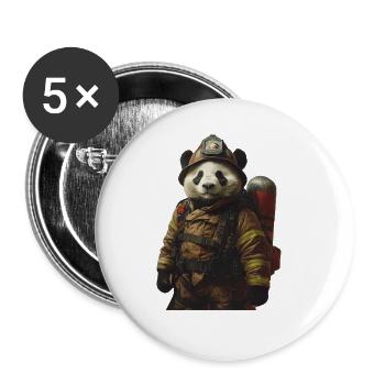 Panda - Buttons groß 56 mm (5er Pack) - Weiß - Vorne
