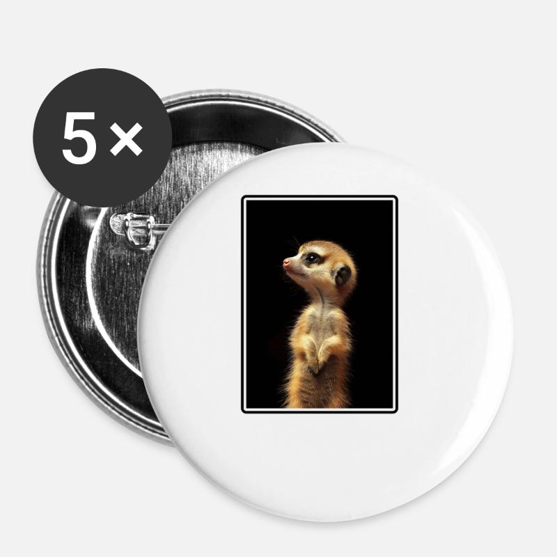 Meerkat Erdmännchen - Buttons large 2.2''/56 mm (5-pack) - white