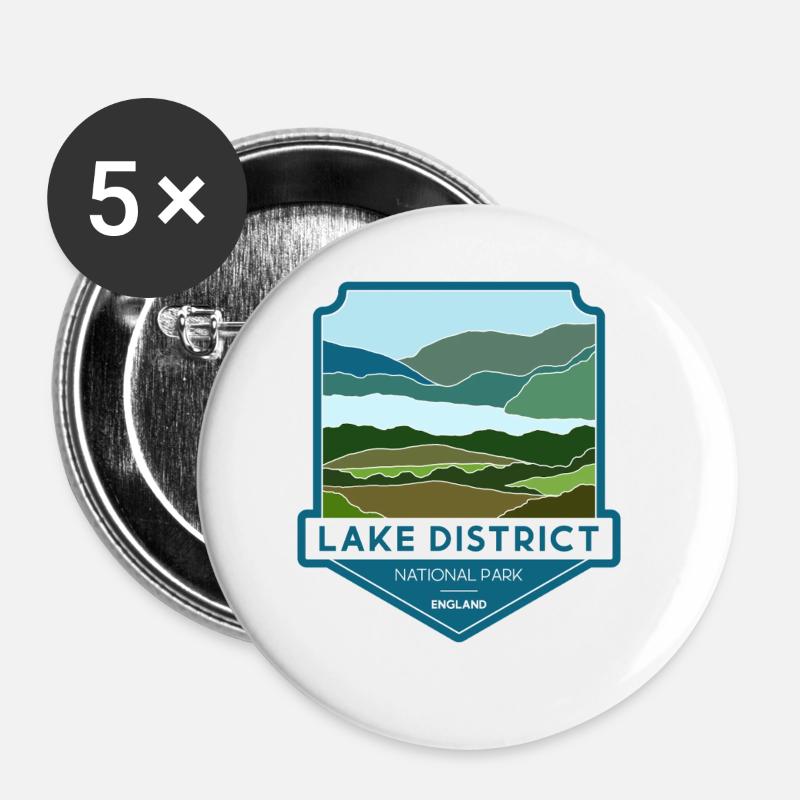 Lake District National Park – England - Buttons large 2.2''/56 mm (5-pack) - white