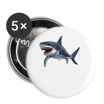 Megalodons Megalodon - Buttons large 2.2''/56 mm (5-pack) - white - Front