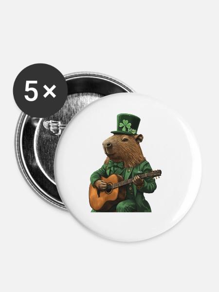 Wasserschwein - Buttons groß 56 mm (5er Pack) - Weiß