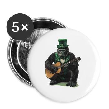 Gorilla - Buttons groß 56 mm (5er Pack) - Weiß - Vorne