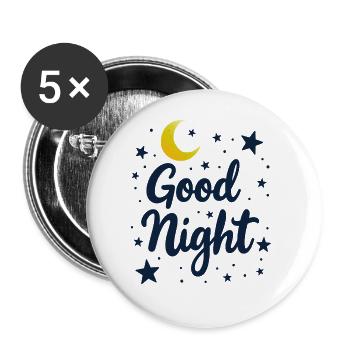 Good Night Träumer Cozy Look - Buttons groß 56 mm (5er Pack) - Weiß - Vorne