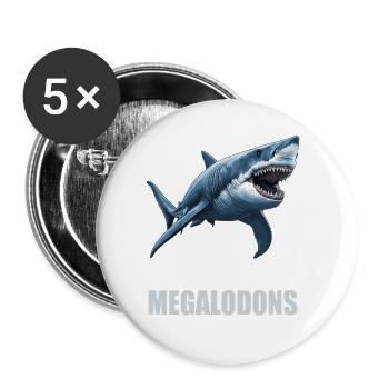 Megalodons Megalodon - Buttons large 2.2''/56 mm (5-pack) - white - Front