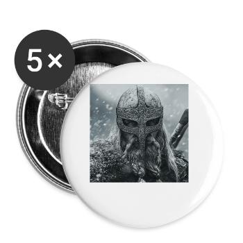 Wikinger - Buttons groß 56 mm (5er Pack) - Weiß - Vorne