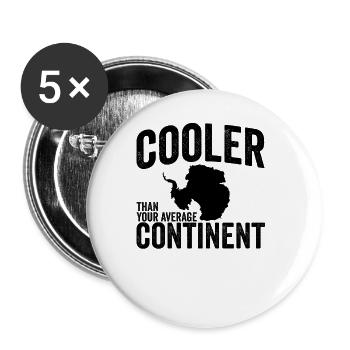 Kühler als Ihr durchschnittlicher Kontinent Antark - Buttons groß 56 mm (5er Pack) - Weiß - Vorne