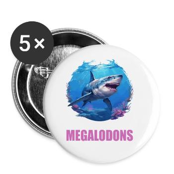Megalodons Megalodon - Buttons large 2.2''/56 mm (5-pack) - white - Front