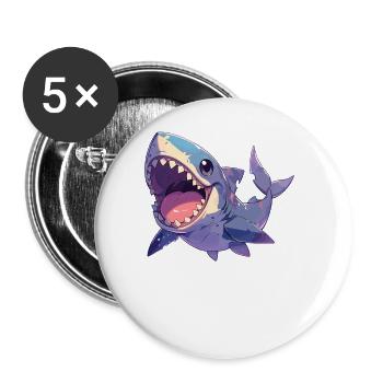 Great White Sharks Great White Shark - Buttons large 2.2''/56 mm (5-pack) - white - Front