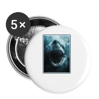 Great White Sharks Great White Shark - Buttons large 2.2''/56 mm (5-pack) - white - Front