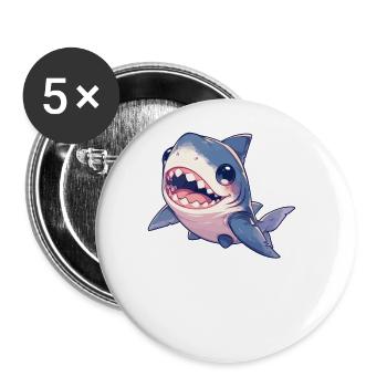 Sharks Shark - Buttons large 2.2''/56 mm (5-pack) - white - Front
