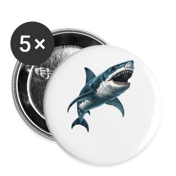 Sharks Shark - Buttons large 2.2''/56 mm (5-pack) - white - Front