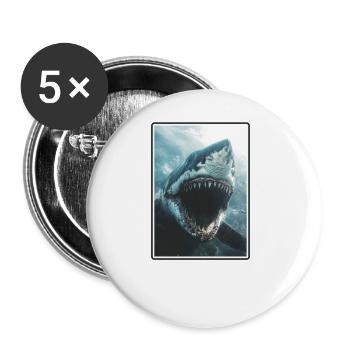 Sharks Shark - Buttons large 2.2''/56 mm (5-pack) - white - Front