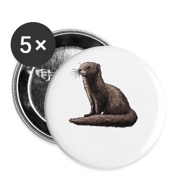 Vison Vison - Lot de 5 grands badges (56 mm) - blanc - Devant