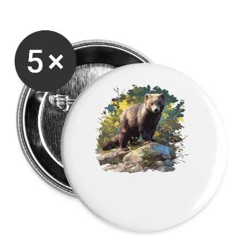 Vison Vison - Lot de 5 grands badges (56 mm) - blanc - Devant
