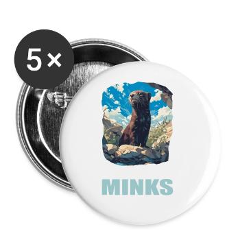 Vison Vison - Lot de 5 grands badges (56 mm) - blanc - Devant