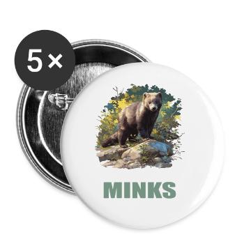 Vison Vison - Lot de 5 grands badges (56 mm) - blanc - Devant