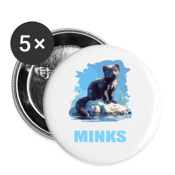 Vison Vison - Lot de 5 grands badges (56 mm) - blanc - Devant