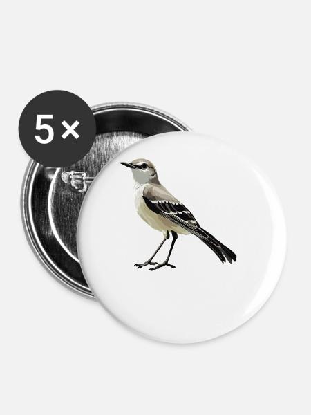 Spottdrosseln Spottdrossel - Buttons groß 56 mm (5er Pack) - Weiß