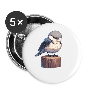 Spottdrosseln Spottdrossel - Buttons groß 56 mm (5er Pack) - Weiß - Vorne