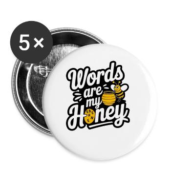 Spelling Bee Champion Word Contest - Buttons large 2.2''/56 mm (5-pack) - white - Front
