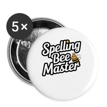 Spelling Bee Champion Word Contest - Buttons large 2.2''/56 mm (5-pack) - white - Front